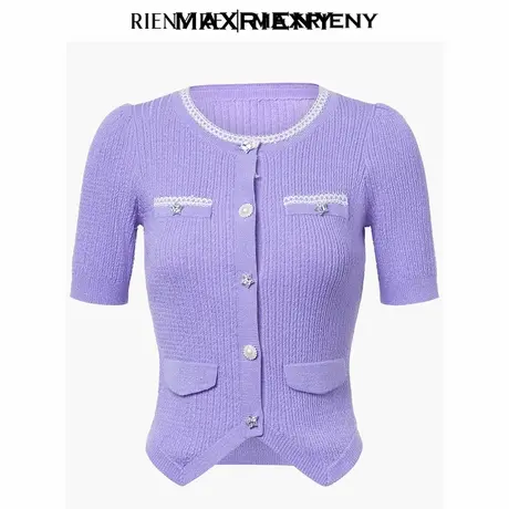 【奥莱】MAXRIENY精致复古感针织毛衫收腰修身上衣内搭小衫女商品大图