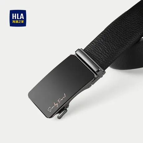 HLA/海澜之家自动扣皮带2025新款压花轧花工艺合金头腰带男商品大图