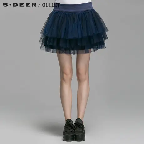 【清仓】sdeer圣迪奥女春蕾丝半身裙短裙蓬蓬裙S14381332图片