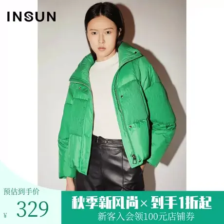 [时尚减龄]恩裳COVER冬季2022短款蓬松面包服白鸭绒羽绒服女图片