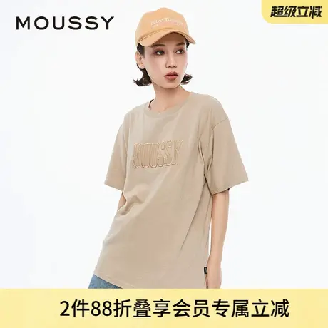 MOUSSY 春季新品clean fit刺绣LOGO简约短袖T恤029HSA90-0151图片