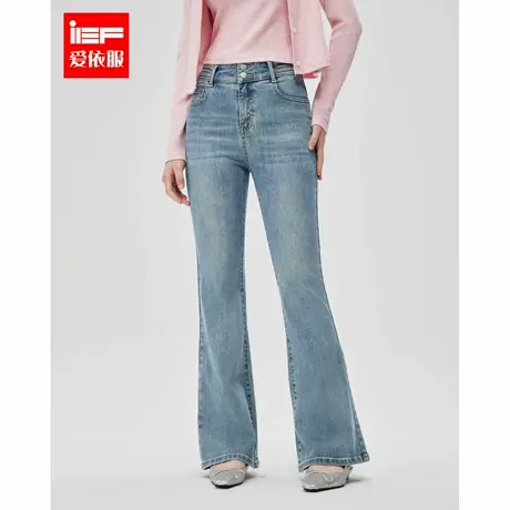 IEF/爱依服长裤2025春季新款韩系风通勤百搭女人味显瘦牛仔喇叭裤商品大图