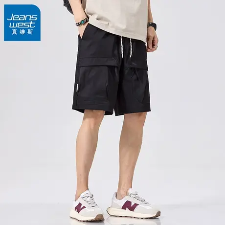 GV真维斯工装短裤男夏季薄款户外宽松运动透气机能休闲五分中裤Z商品大图
