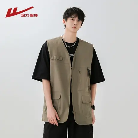 回力美式工装马甲外套男士夏季薄款2025新款宽松休闲男生运动背心商品大图