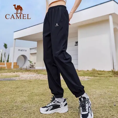 骆驼女装运动裤男夏季束脚卫裤宽松薄款零感防晒冰感防晒速干长裤商品大图
