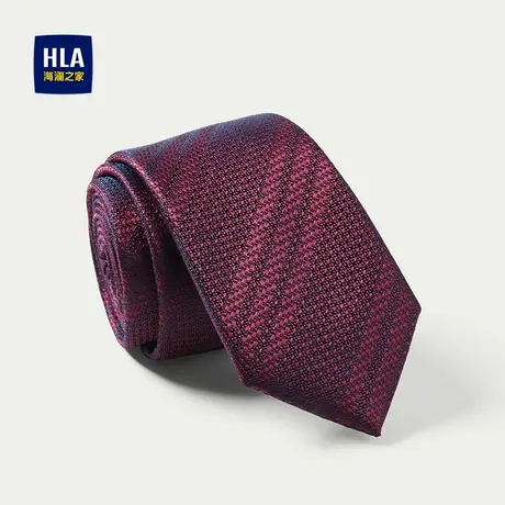HLA/海澜之家时尚箭头形领带25新商务通勤喜庆婚宴紫红花纹领带男商品大图