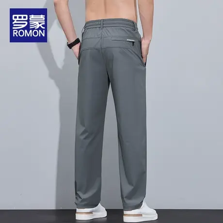 罗蒙男士休闲裤夏季长裤男款2025新款修身直筒男裤时尚百搭裤子男商品大图