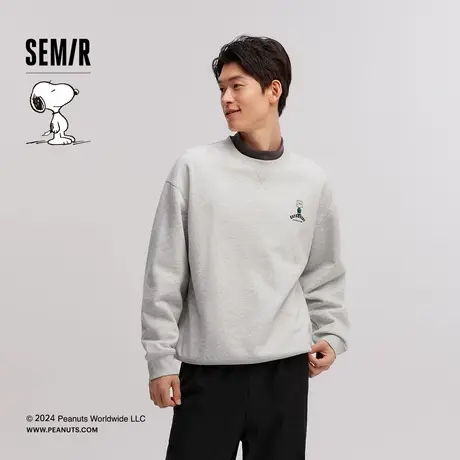 [商场同款]森马史努比系列卫衣男2024冬季新款印花情侣装宽松时尚图片