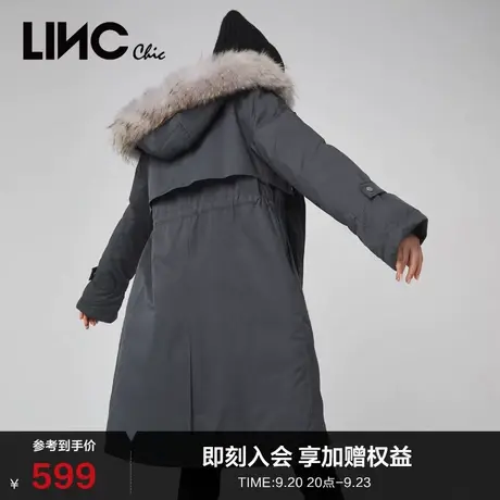 LINCCHIC金羽杰羽绒服女毛领派克服中长款羽绒服女冬季Y21884468图片