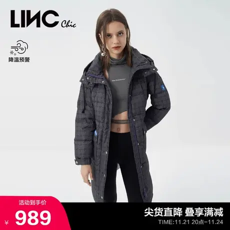 LINCCHIC金羽杰羽绒服女复古学院风中长款羽绒服女冬季Y22808339图片