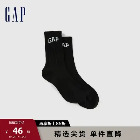 【断码优惠】Gap男装秋季LOGO中筒袜简约时尚舒适及踝袜815131商品大图