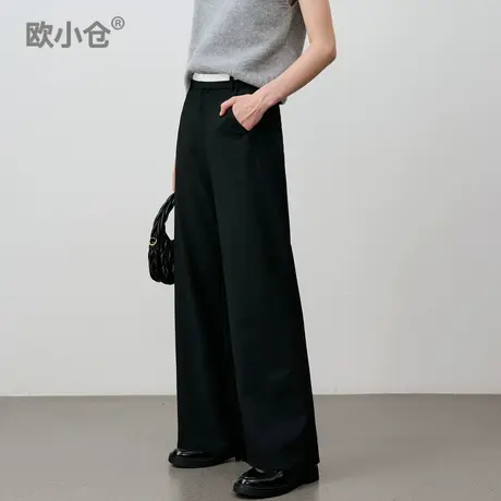 欧小仓 奶茶系列  叠腰解构西装裤 ins博主超模裤 易打理阔腿神裤商品大图