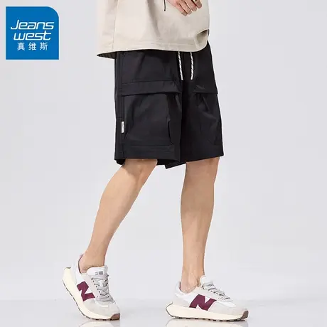 GV真维斯工装短裤男夏季冰丝速干网眼透气运动休闲宽松五分中裤Z商品大图