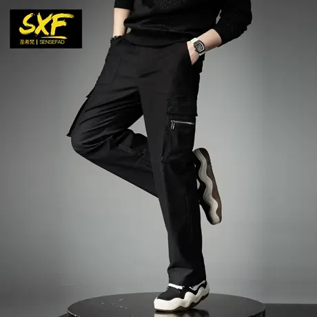 SXF圣希梵工装裤男 2024春季新款潮牌直筒长裤宽松裤子男士休闲裤商品大图