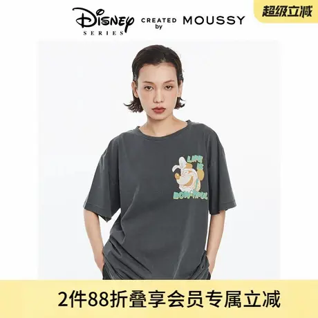 MOUSSY 春季迪士尼联名做旧宽松中性风T恤010HSY90-0070图片