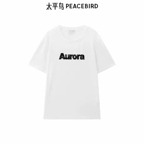 【商场同款】太平鸟女装2025年夏季新款字母纹样短袖T恤A1CNF2739商品大图