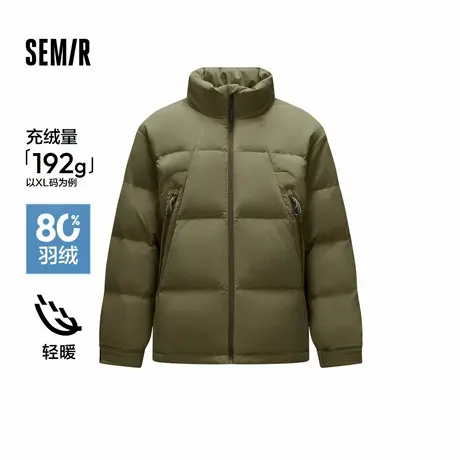 [商场同款]森马羽绒服男2024冬新款肌理感外套宽松立领面包服百搭商品大图