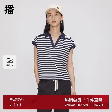 播无袖条纹T恤春季新款DDQ4YD5306丛林回放图片