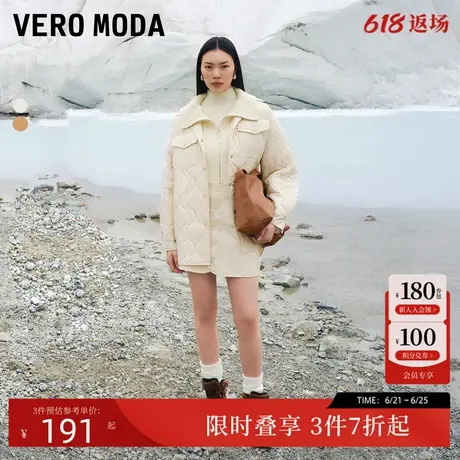 Vero Moda棉服外套24秋新款美式宽松衬衫24棉服半裙套装324405010商品大图