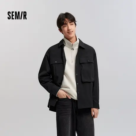 [商场同款]森马长袖衬衫男工装风肌理外套2025春新款上衣oversize图片