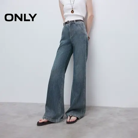 ONLY2025夏季新款松弛显瘦侧线前移设计高腰长裤喇叭裤牛仔裤女商品大图