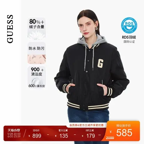GUESS男女同款保暖连帽羽绒服外套-M4PN67W55R0商品大图