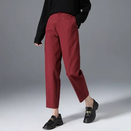 安克拉红哈伦裤女2025新款春秋舒柔特手熨镰刀裤休闲西装裤九分裤商品大图