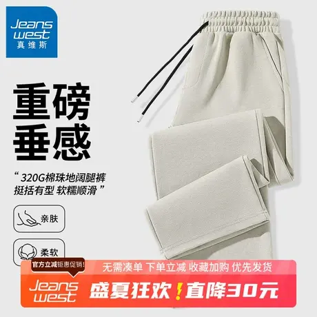 GV真维斯重磅裤子男春秋季新款男士宽松休闲直筒裤男款阔腿长裤B商品大图