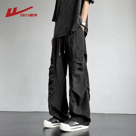 回力冰丝速干工装伞兵裤男士夏季薄款2025新款宽松直筒休闲长裤子商品大图