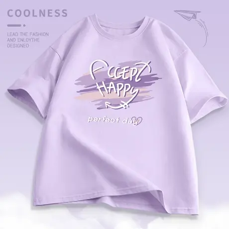 纯棉户外短袖t恤女2025新款夏季印花洋气时尚宽松大码女装上衣女商品大图