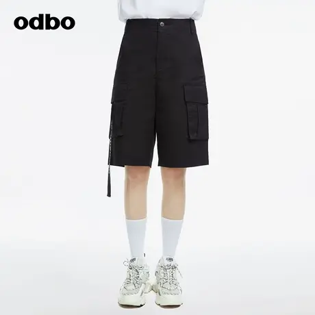 odbo/欧迪比欧原创设计男女同款织带工装休闲裤女早秋新款商品大图
