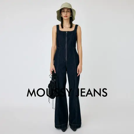 MOUSSY 夏季新品智性通勤风吊带连体裤牛仔裤女010HAS11-5071图片