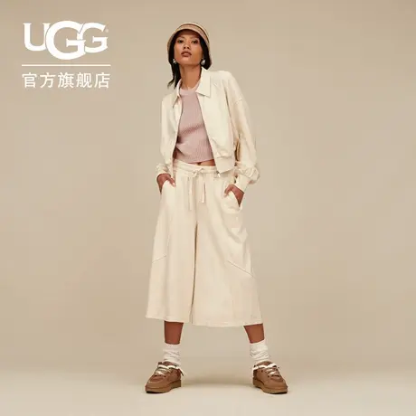 UGG秋季新款女士舒适时尚纯色翻领全拉链休闲夹克外套 1171485商品大图