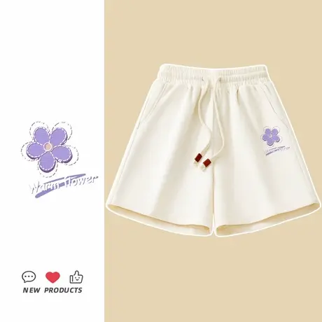 KWV真维斯夏季女士休闲运动短裤女2025新款夏外穿宽松直筒三分裤商品大图