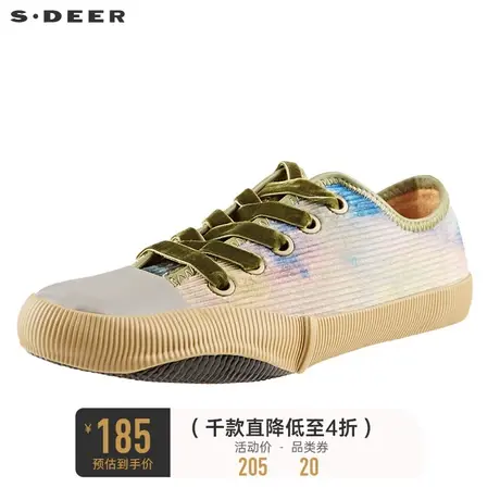 sdeer圣迪奥撞色绑带休闲帆布鞋S21383931图片