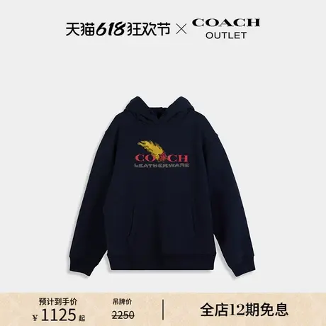COACH/蔻驰奥莱女士棉质拼贴画图案连帽卫衣图片