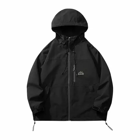 soinku原创潮牌美式休闲简约冲锋衣外套2023新款情侣款夹克百搭男图片