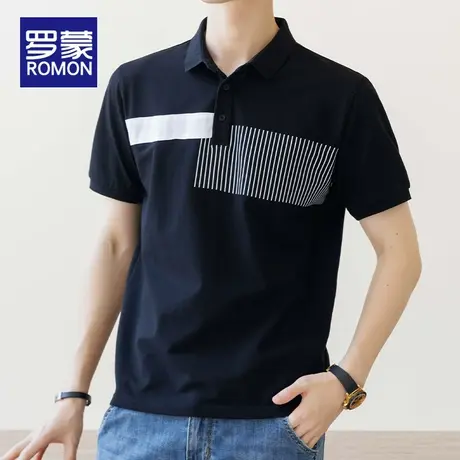 罗蒙男士短袖Polo衫夏季薄款2025新款宽松潮牌高级感休闲商务T恤图片