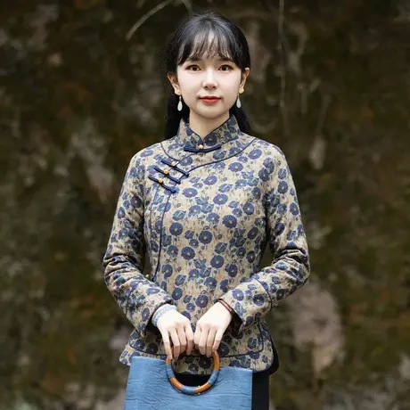 筠雅唐装棉服女款冬季中国风小棉袄年轻妈妈中式棉衣加厚茶服上衣图片