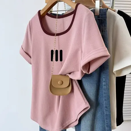 夏日ootd穿搭独特漂亮t恤女oversize短袖显瘦欧货洋气上衣ins潮牌图片