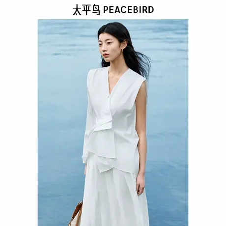 【商场同款】太平鸟女装2025年夏季新款廓形上衣A1CDF2736商品大图