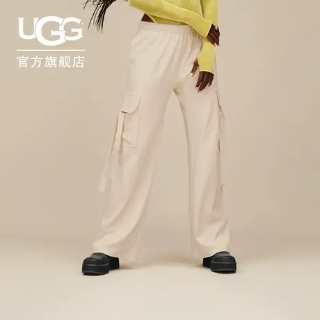 UGG秋季女士时尚舒适宽松纯色直筒工装裤中腰休闲裤长裤 1167389商品大图