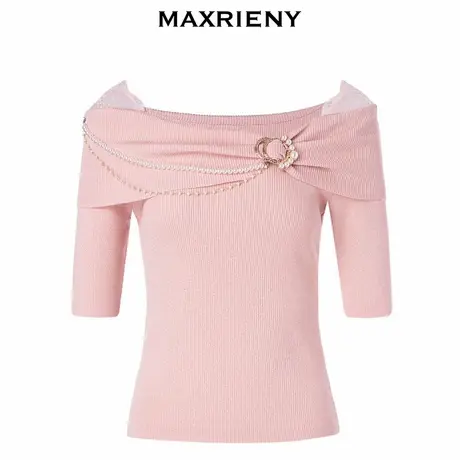 【奥莱】MAXRIENY摩登新中式复古感针织衫上衣女春季图片