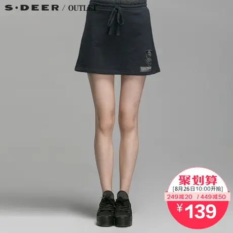 s.deer圣迪奥女装运动短裙半身裙A字裙S14381331图片