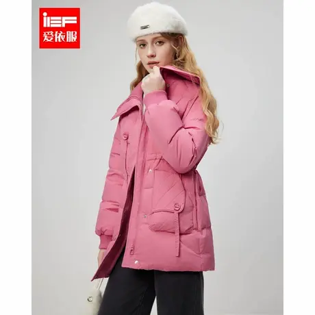 IEF/爱依服2024冬季新款法式时尚小众大翻领设计通勤羽绒中长外套商品大图
