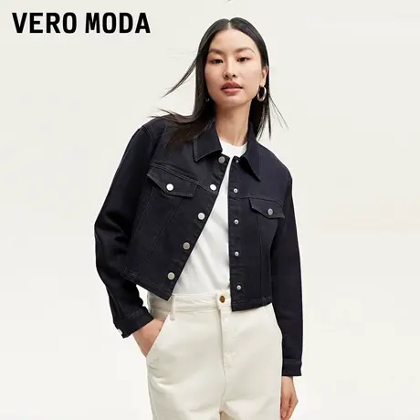 Vero Moda奥莱牛仔外套女秋冬新款翻领水洗百搭复古潮流大衣上衣图片