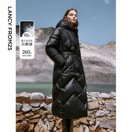 朗姿霍尔多巴吉白鹅绒高级感显瘦羽绒服外套女士冬季新款通勤大衣商品大图