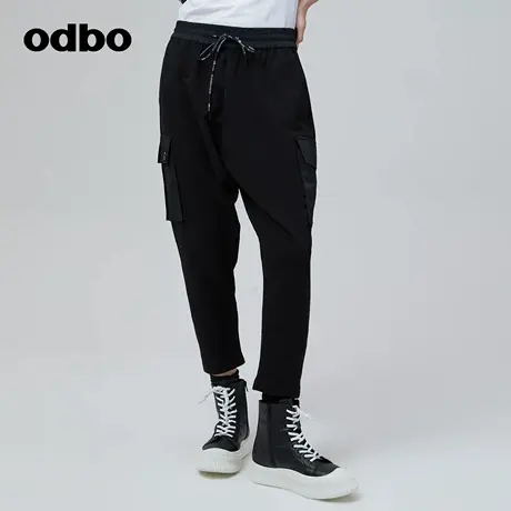 odbo/欧迪比欧原创设计感工装风休闲裤女夏冬新款百搭哈伦裤商品大图