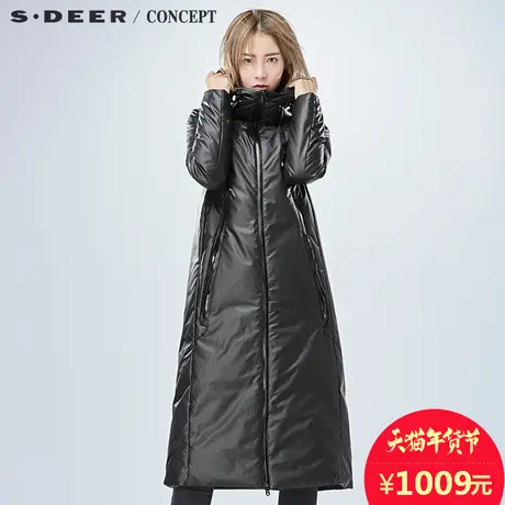 sdeer圣迪奥廓形纯色长款羽绒服S16482473图片