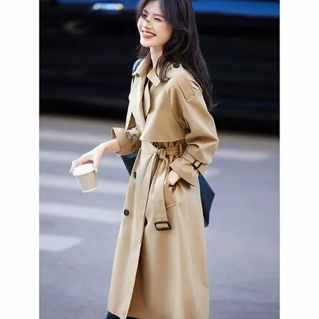 时尚气质重工通勤休闲长款百搭风衣女士2025年春季新品上班族外套商品大图